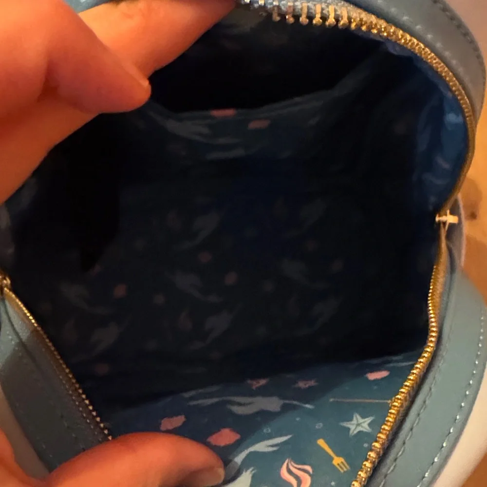 Loungefly Blue Little Mermaid Rainbow Mini Backpack - Picture 2 of 4